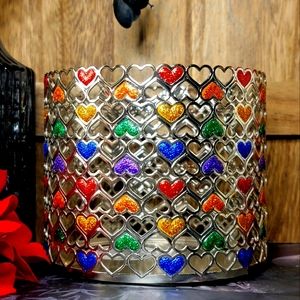 B&BW 🌈 Rainbow Hearts 3-Wick Candle Holder